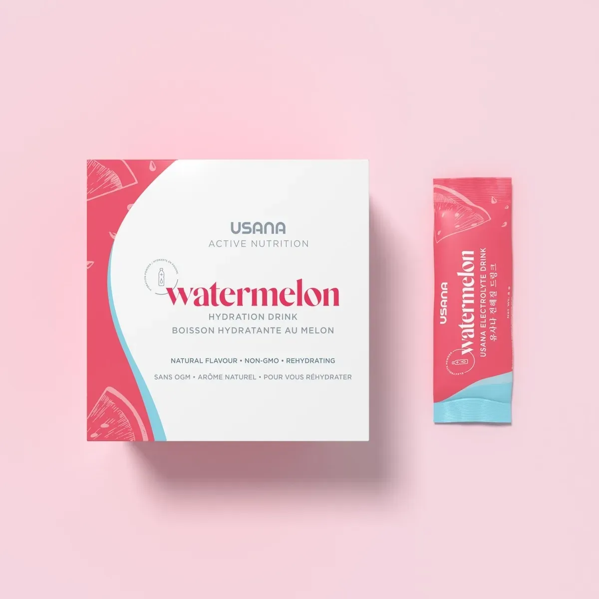 Official packaging for Watermelon Hydration Drink.