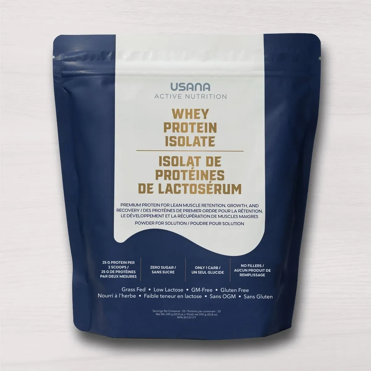 Official packaging for Whey Protein Isolate.