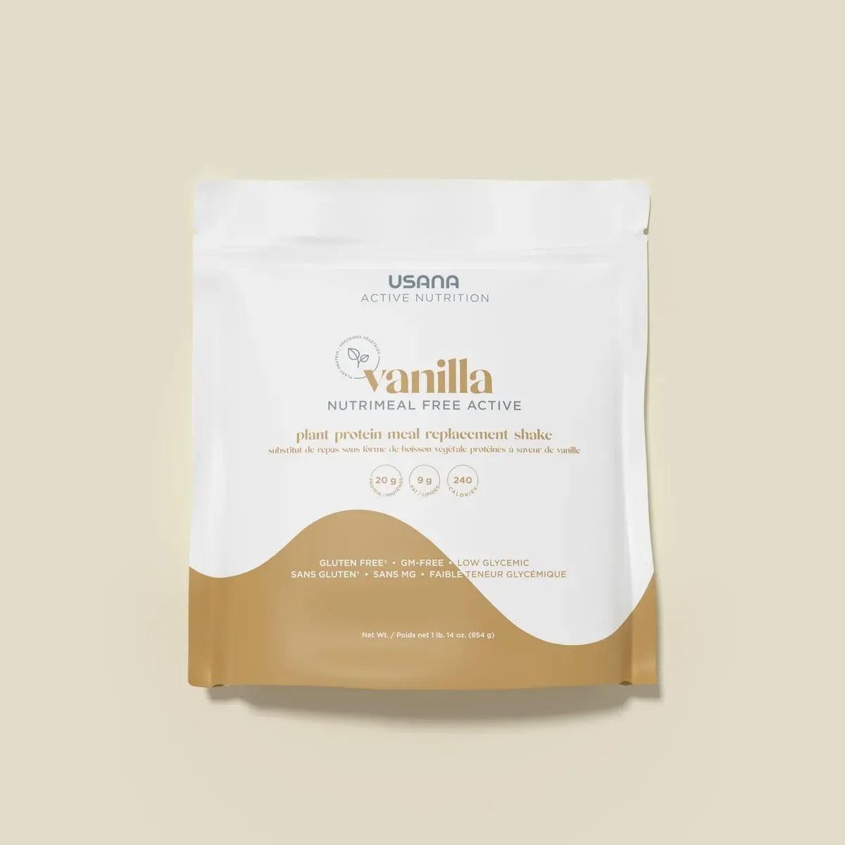 Official packaging for Nutrimeal Free Active (14 Serving Bag).