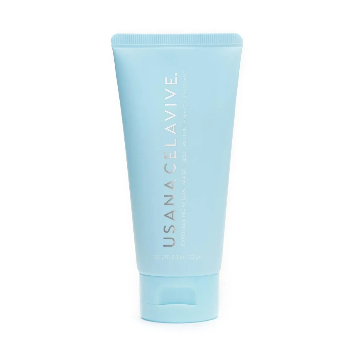 Official packaging for USANA Celavive Exfoliating Scrub + Mask.