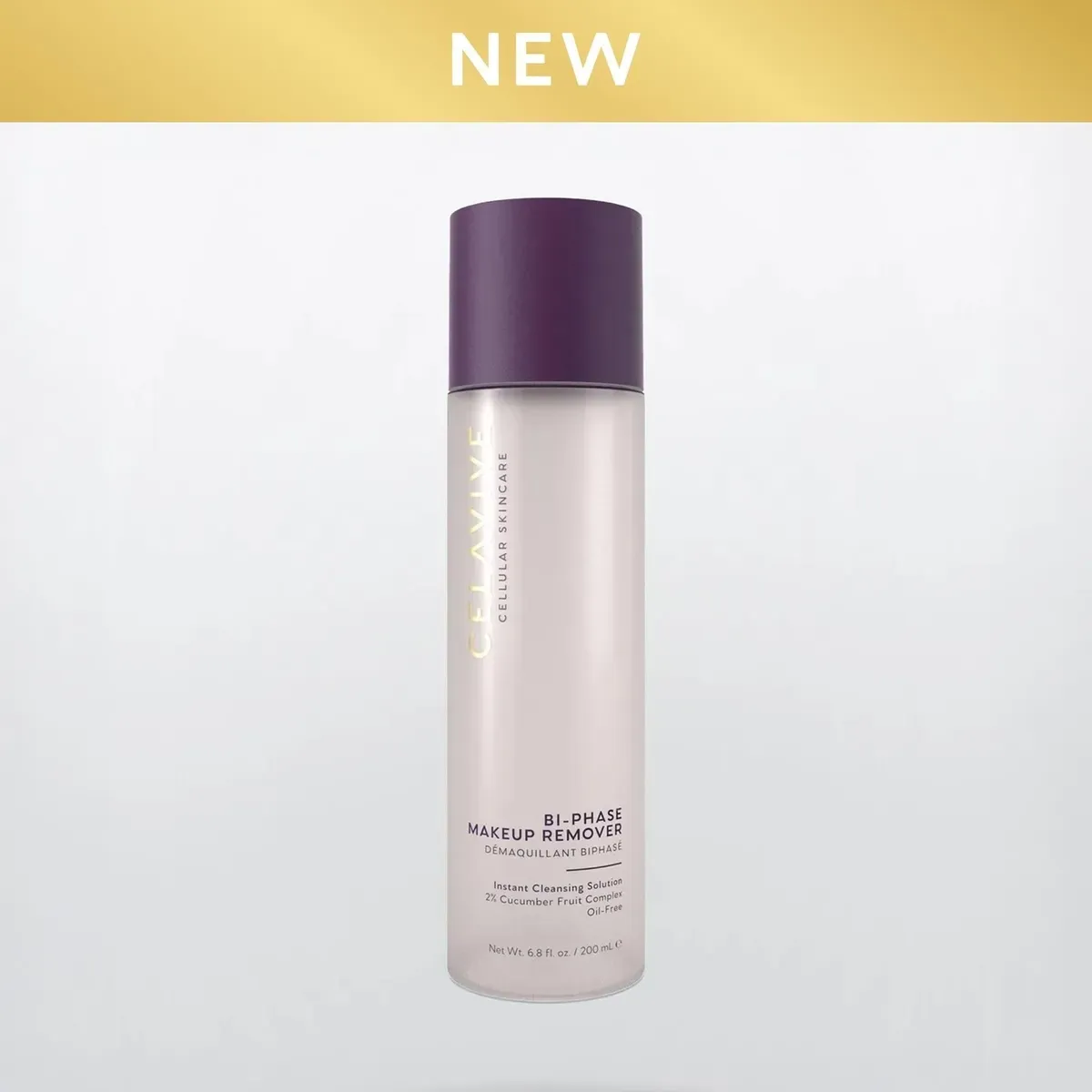 Official packaging for Celavive Bi-Phase Makeup Remover: Daily clean.