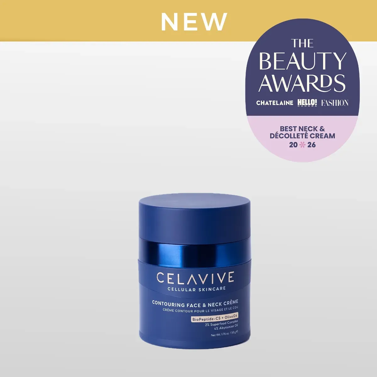 Official packaging for Contouring Face & Neck Crème.
